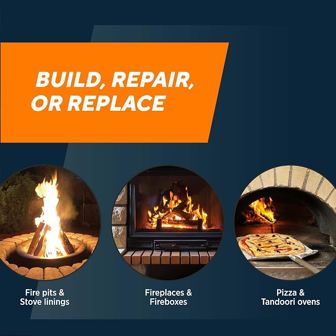 Rutland Fire Brick & Mortar Kit, Dry Mix 211 Refractory Mortar, Masonry & Fire - Image 7