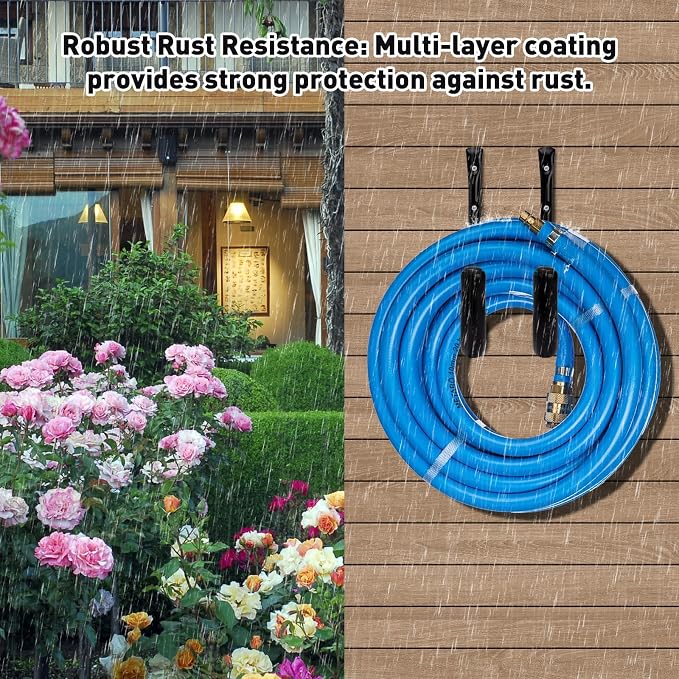 10" Garage Organization Wall Hooks, 66 LB Heavy Duty Water Hose Holder - Image 2