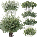 lovemoon 130 Pcs Artificial Mixed Eucalyptus Stems Bulk, 5 Kinds of Faux by Lovemoon