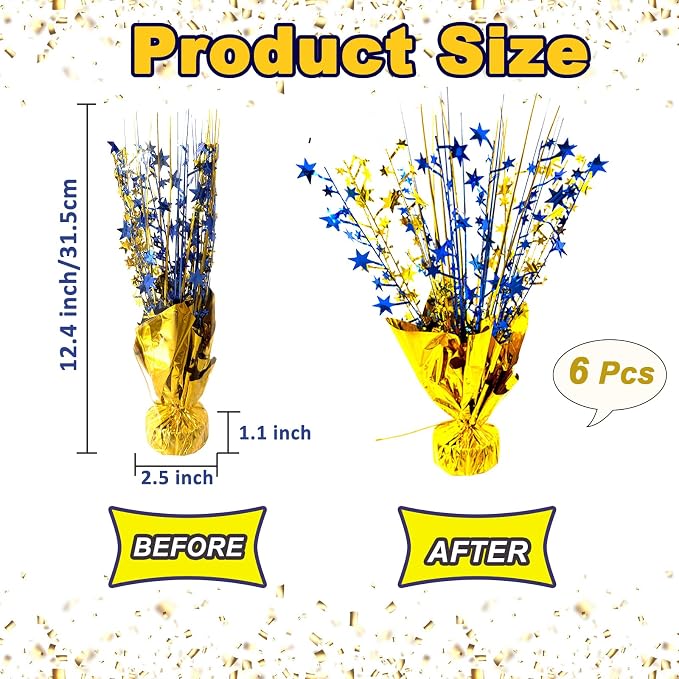 FUBININA Birthday Table Centerpiece Party Decoration Foil Spray Centerpiece | 6 - Image 8