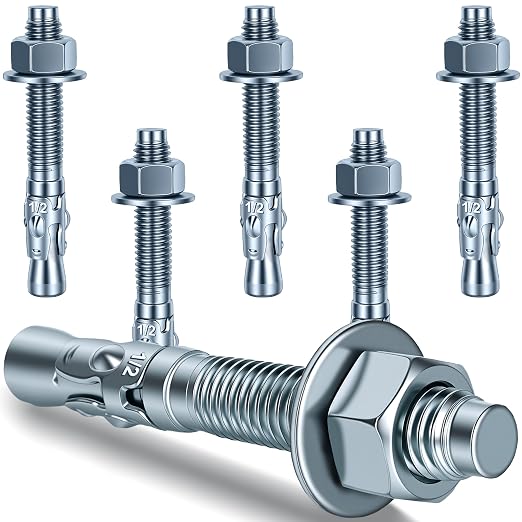 1/2 x 3-3/4 inch Wedge Anchors, Galvanized Concrete Anchors, Concrete Wall by Unknown