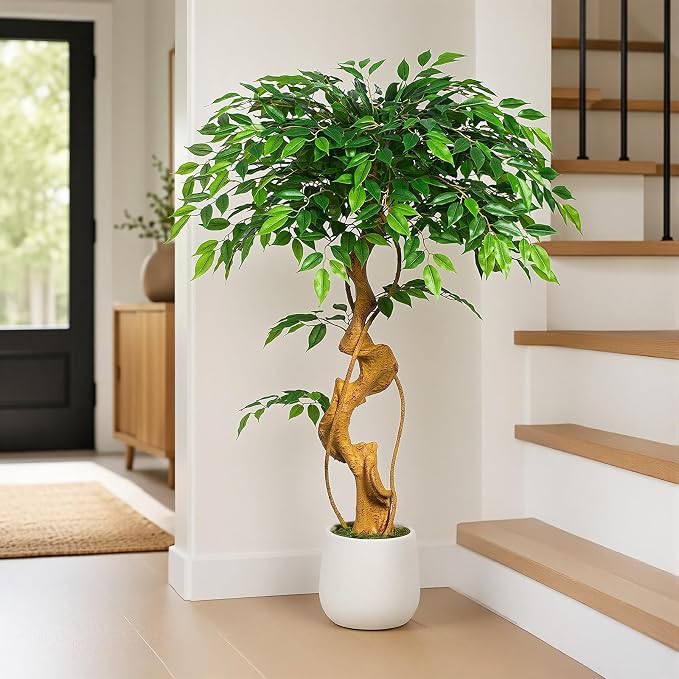 4FT Artificial Ficus Tree, 48in Fake Silk Tree - Image 8