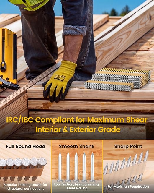 meite 35° Joist Hanger Nails 1-1/2'' x 0.131'' Hot-dip Galvanized 2, Round Head - Image 4