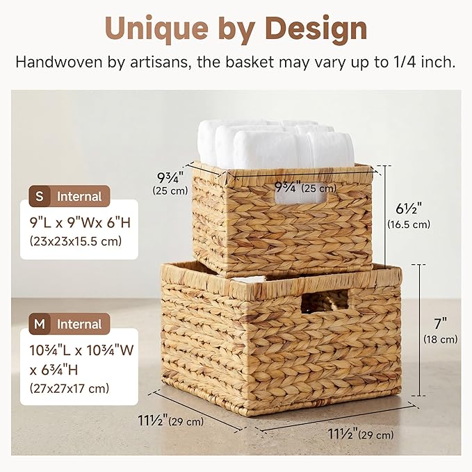 StorageWorks Wicker Baskets for Storage, Wicker Storage Baskets, Wicker Storage - Image 3
