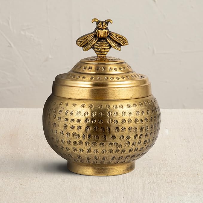 Creative Co-Op Round Hammered Metal Container - Image 8
