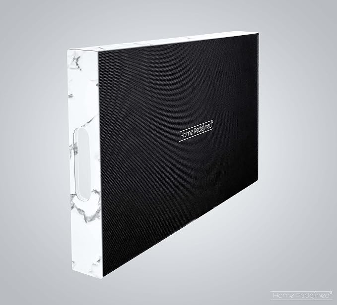 Home Redefined Modern Elegant 17.5"x12" Rectangle White Marble Faux Leather - Image 5