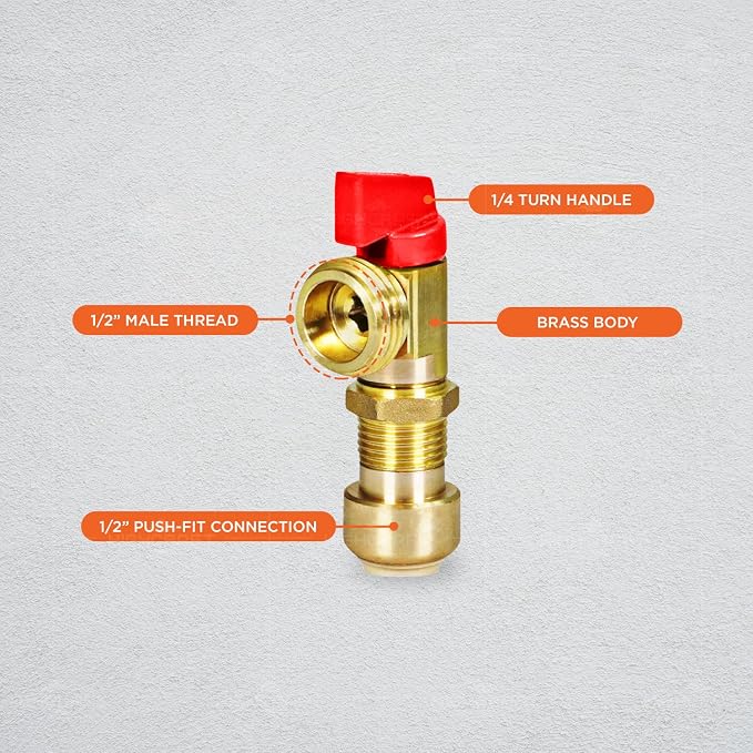 Highcraft 540V Washing Machine Replacement Valve 1/2’’ Push-Fit Inlet x 3/4’’ - Image 7