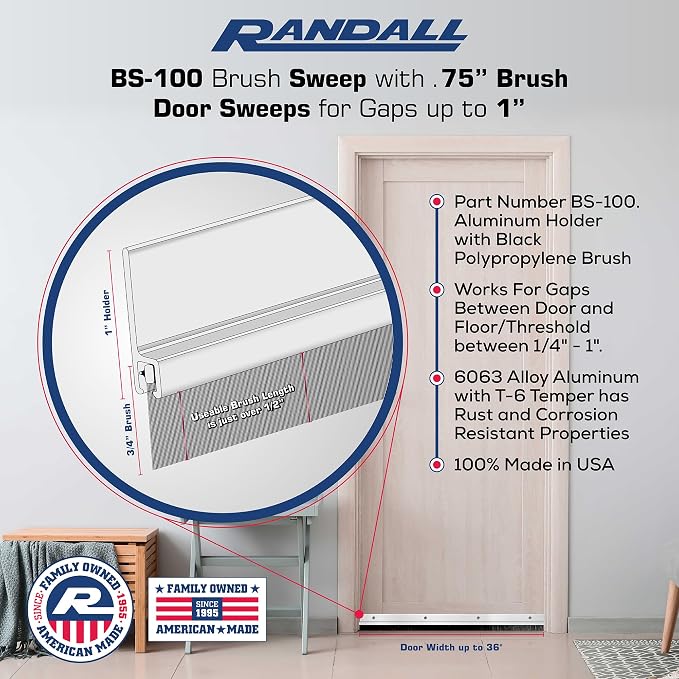 Door Sweep – Aluminum & Brush | Brush Sweeps - Image 2