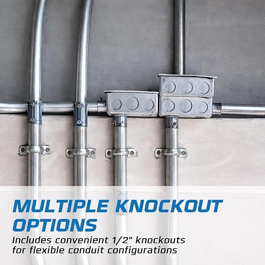 4 Pack - 4x2” Rectangle Steel Outlet Box Extension Ring| 1-1/2" Deep Box - Image 5
