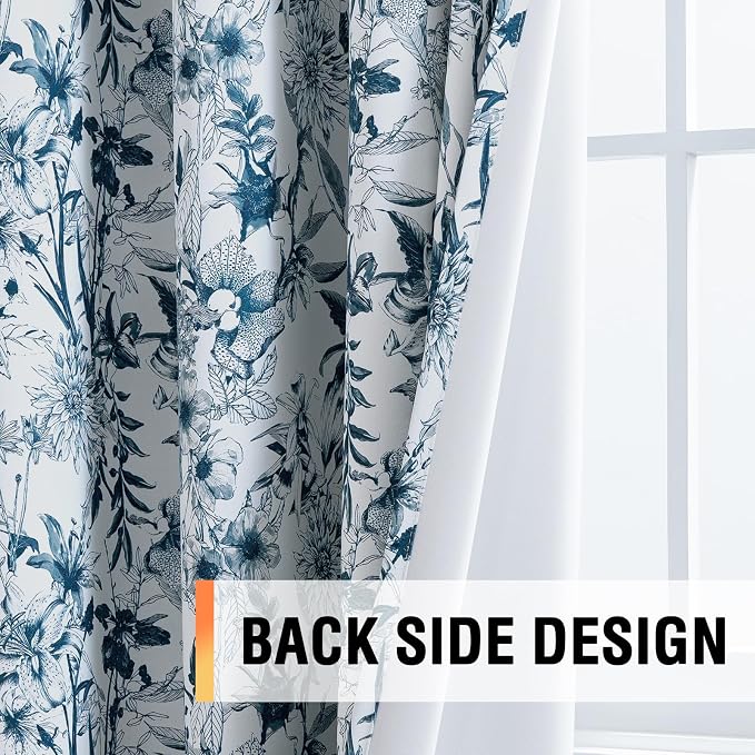 H.VERSAILTEX Blackout Curtains 63 Inch Length 2 Panels Set Floral Print Curtain - Image 5