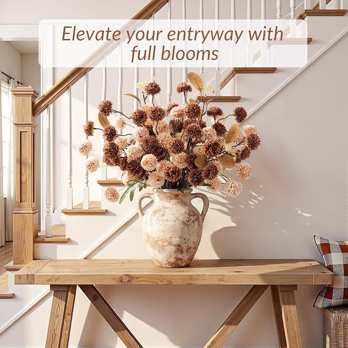 Alupssuc 16 PCS Silk Mums Artificial Fall Flowers - Image 5