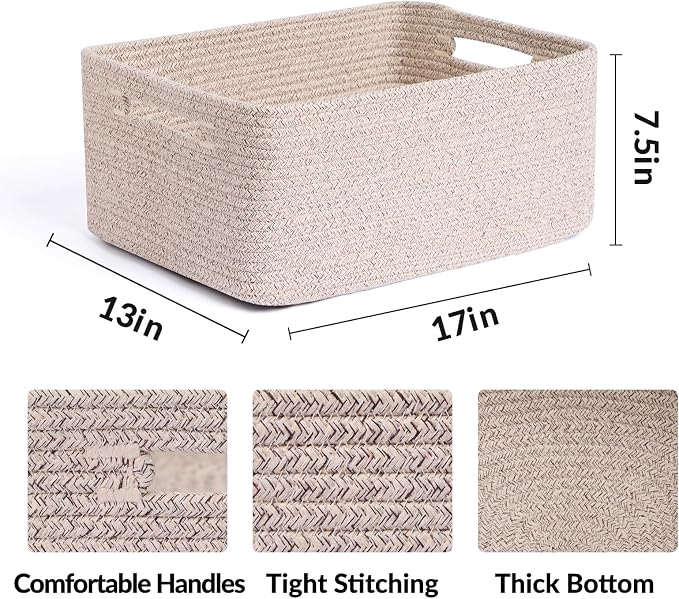 MiniArk Large Storage Baskets for Shelves, Baby Nursery, Toy Baskets Box - Image 2