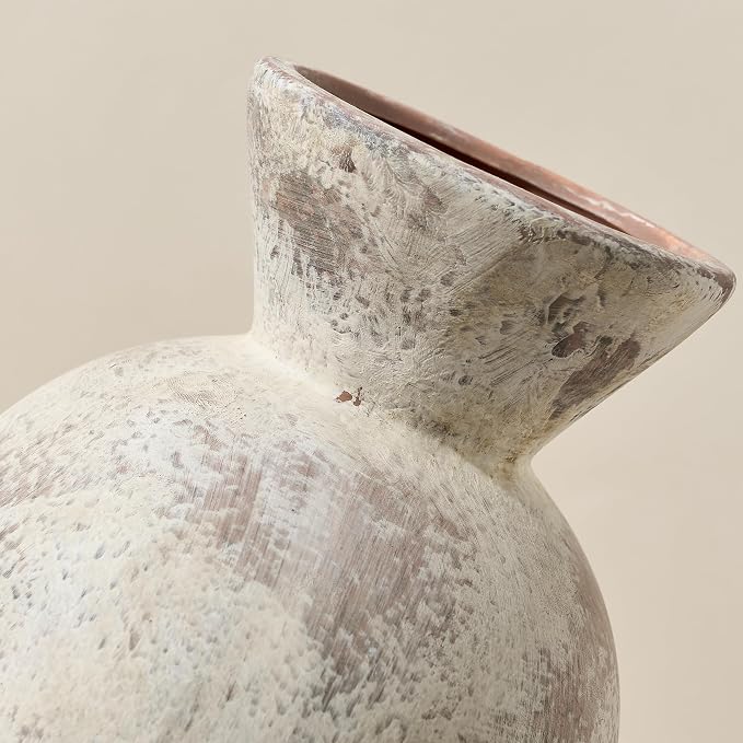 7" Ceramic Vase for Home Decor, Decorative Terracotta Farmhouse Rustic Vases - Image 4