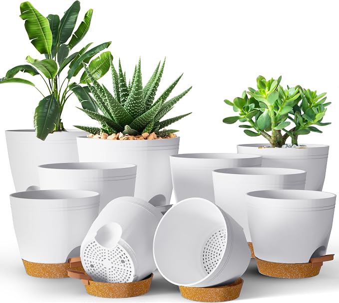 Utopia Home Self Watering Pots for Indoor Plants 6.8"/6.4"/5.9"/5.5"/4.9" by UTOPIAHOME