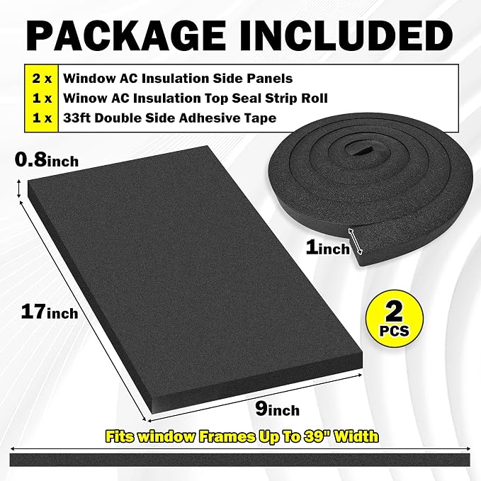 Window Air Conditioner Insulated Foam Side Panels, Weatherproof Window Ac Foam - Image 3
