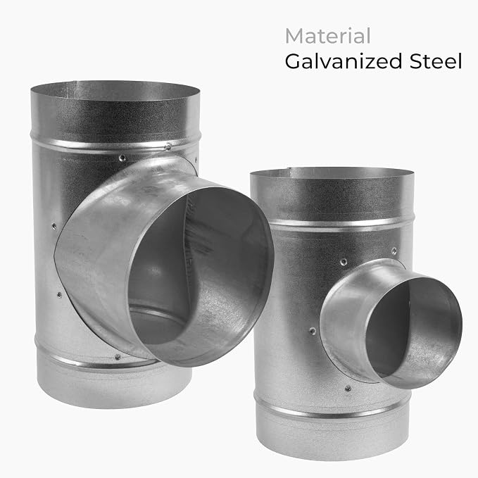90° Degree Ø4 x 4 x 4 Inch T Shape Duct Splitter - Image 6