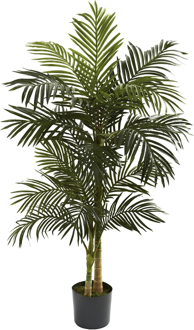 Nearly Natural 5 ft Artificial Golden Cane Palm Tree by NearlyNatural