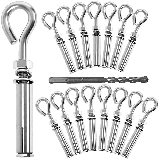32 Pack 1/4" X 3-1/2" Expansion Eye Bolt, Concrete Eyebolt Anchors, Heavy Duty by Unknown