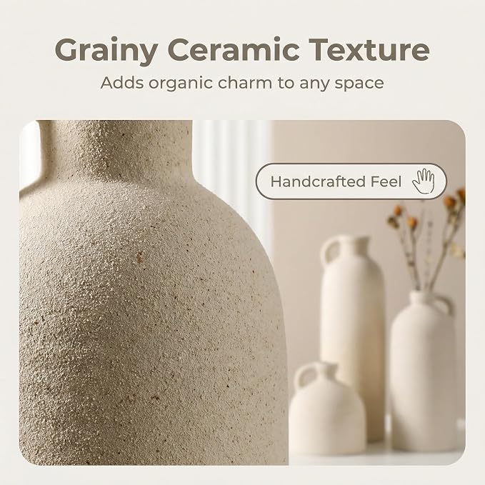 Flower Vase Set of 3, Ceramic Home Decor - Image 4