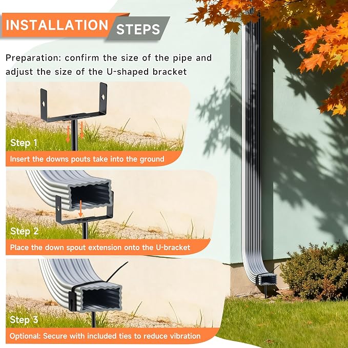 Black Rainwater Downspout Bracket - Image 5