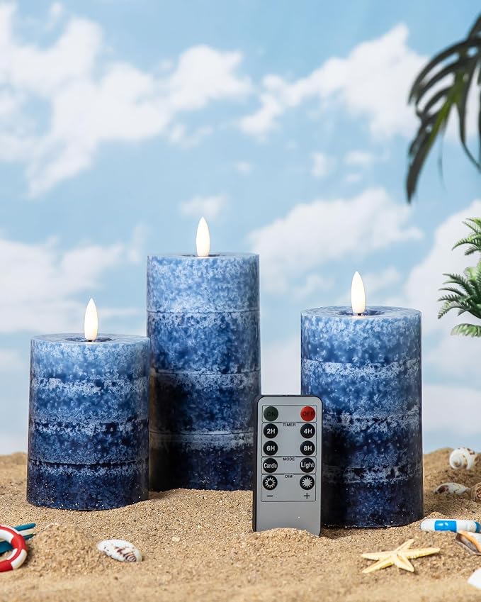 Stmarry Gradient Navy Blue Flameless Candles - Image 5