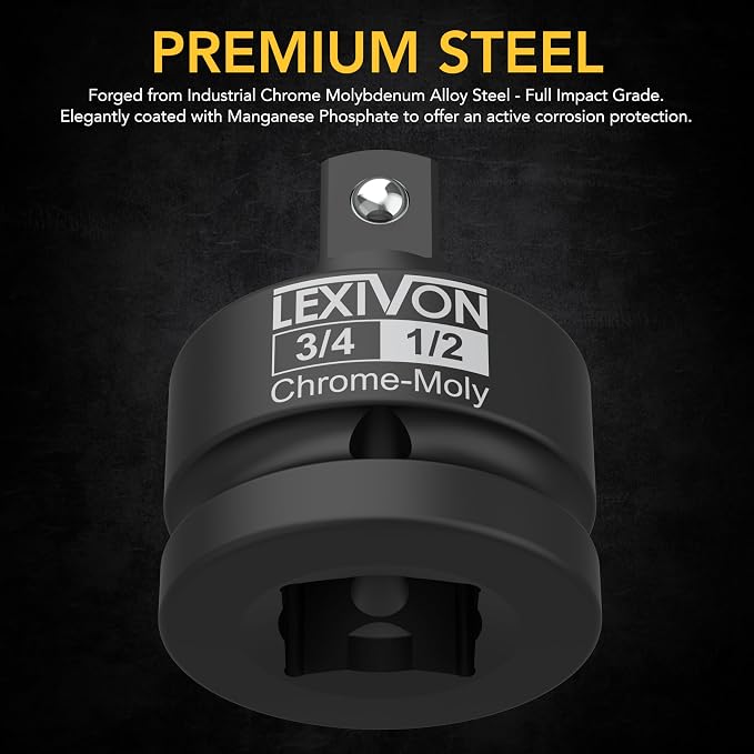 LEXIVON 1/2" & 3/4" Impact Socket Adapter, 2-Piece Set | 1/2" ~ 3/4" Reducer - Image 4