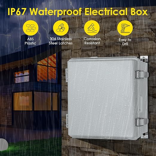 IP67 ABS Outdoor Electrical Junction Box Waterproof 13"×13"×5" | Weatherproof - Image 2