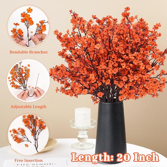5 Pcs Fake Fall Flowers, Real Touch Babys Breath Artificial Flowers, Full Baby - Image 4