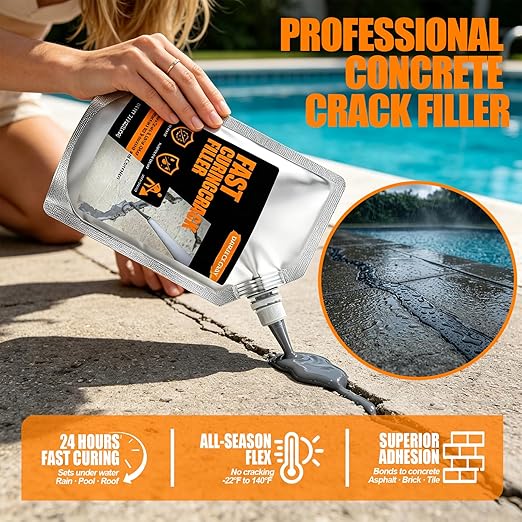 Concrete Crack Filler 2 PACK, Self-Leveling Cement Crack Repair, High - Image 3
