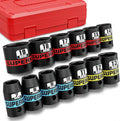 13 Piece 3/8" Drive Impact Socket Set, 7 mm-19 mm Shallow Socket, 6 Point by Aiourx