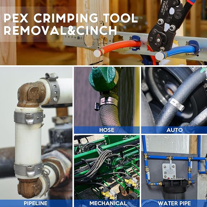 OURU PEX Crimping Tool, Cinch & Remove Combo Function PEX crimper, 3/8" to 1" | - Image 8
