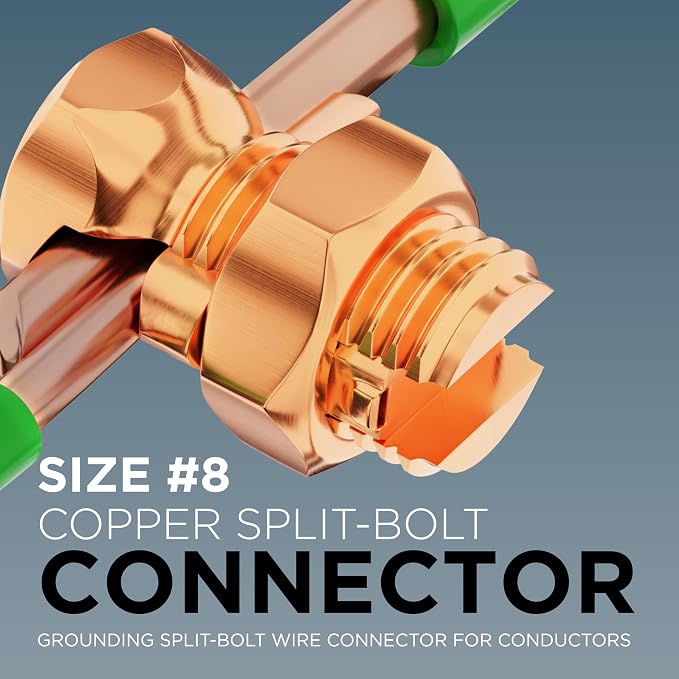 THE CIMPLE CO 10 Pack, Size #8 Copper Split-Bolt Connectors 8 AWG - Image 2
