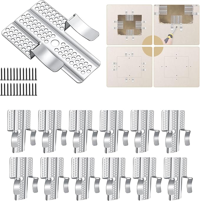 Drywall Repair Clips 12 Pack, Stainless Steel Wall Patch Clips by Unknown