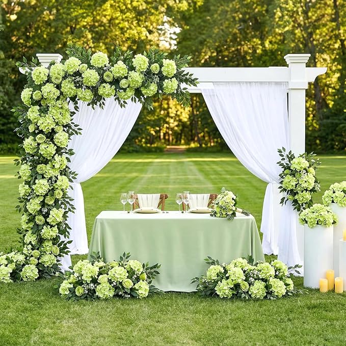 Auihiay 64Pcs Green Hydrangea Flowers, Silk Hydrangeas | - Image 7