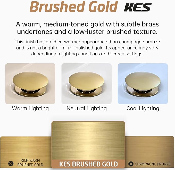 KES All Metal Bathroom Sink Drain - Image 4