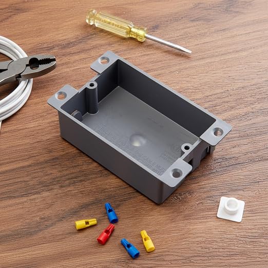 Relaxweex 16 Pack Plastic Shallow Electrical Box, 8 Cubic Inch Grey Shallow - Image 7
