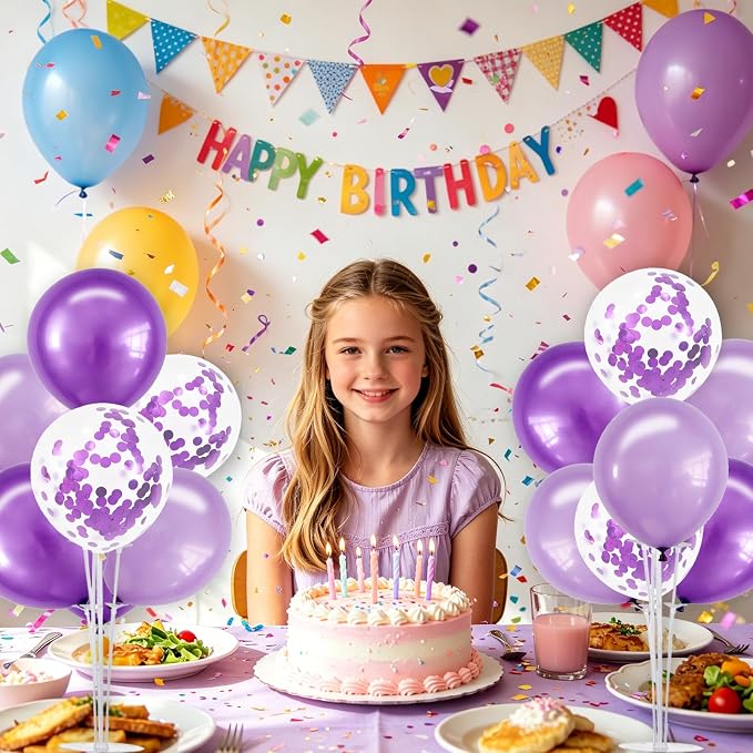 TONIFUL 4 Set Purple Balloon Stand Balloon Centerpiece - Image 7