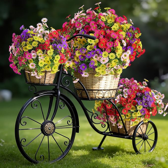 Alupssuc 30 Bundles Artificial Daisies Flowers Fake Silk Plant - Image 4