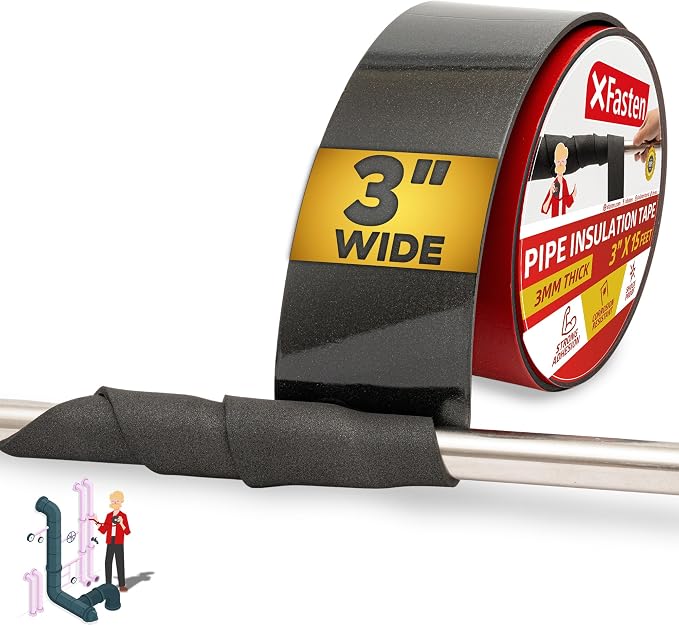 XFasten Foam Pipe Insulation Tape 3 Inch x 15 Feet Heavy-Duty AC Line - Image 2