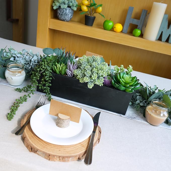Winlyn 14" Artificial Succulent Plants Arrangement Assorted Faux Succulents in - Image 5