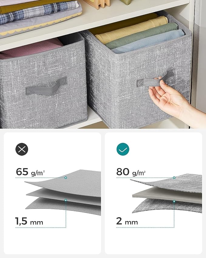 SONGMICS Storage Cubes, 11-Inch Foldable Closet Organizers | Non-Woven Fabric - Image 6