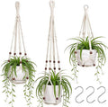 YIBOT 3 Pack Macrame Plant Hangers Hanging Planters by YIBOT