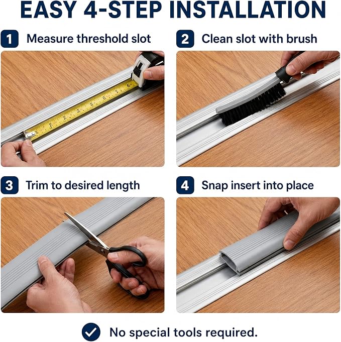 2-Pack 36 Inch Door Threshold Seal Replacement Insert, Door Threshold Strip & - Image 4