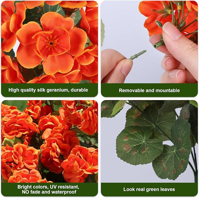 Fake Geraniums Artificial Flowers - Image 7