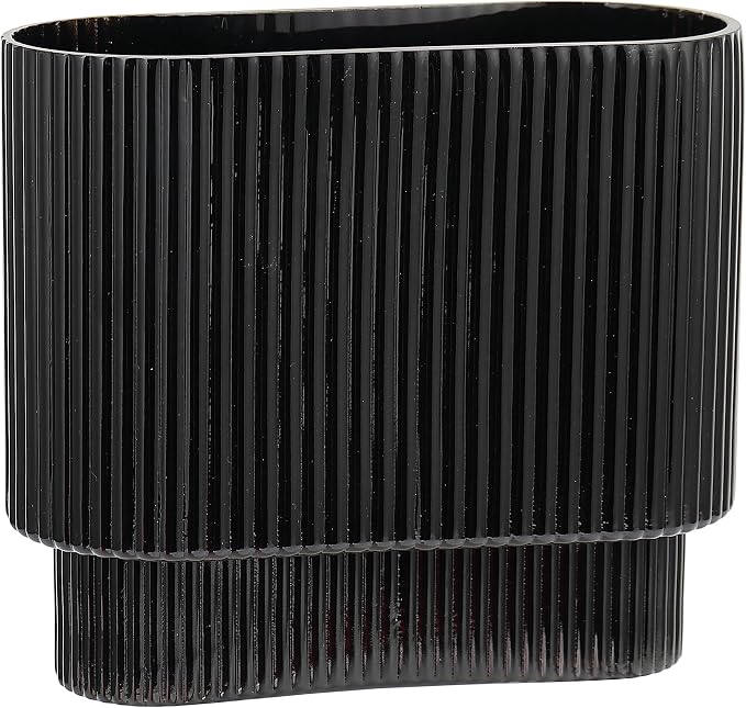 Ribbed Vase, Modern Vases for Living Room, Dining Table, 7 Inch by YANWE