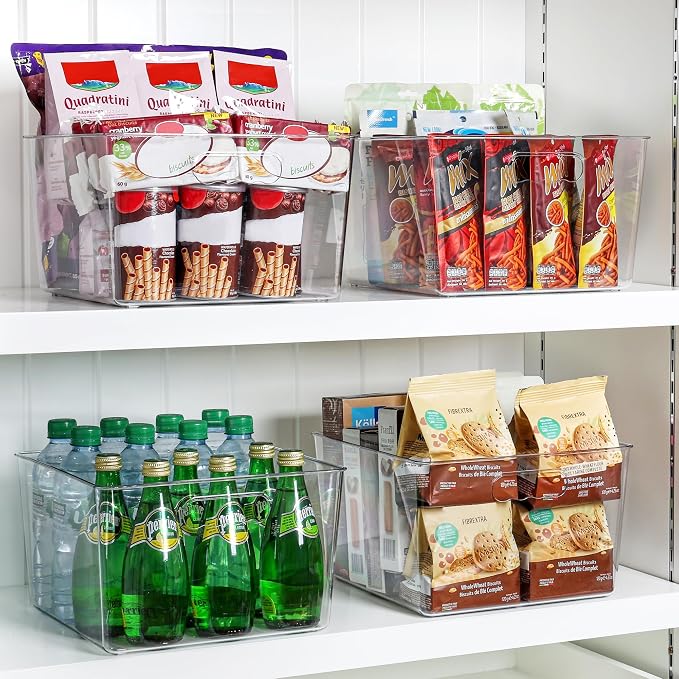 Vtopmart 4 Pack Extra Large Clear Storage Bins, 11x11 Cube Organizer | Acrylic - Image 7