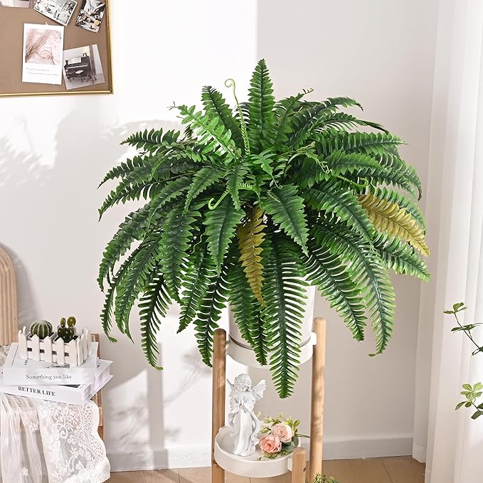 2PCS 45in Fake Ferns- Large Artificial Plants Outdoor, UV Resistant Artificial - Image 6