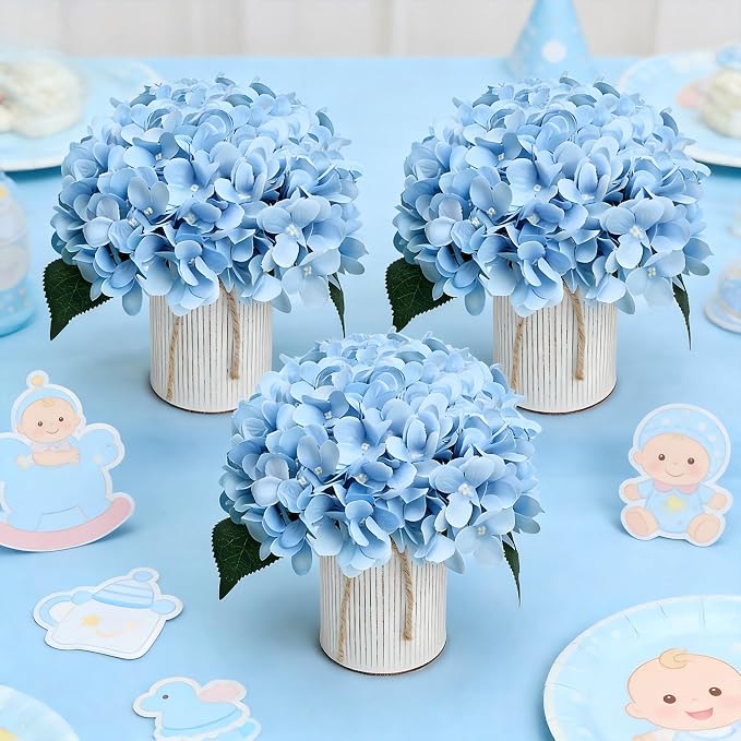 Pastel Blue Flower Table Centerpieces - Image 2