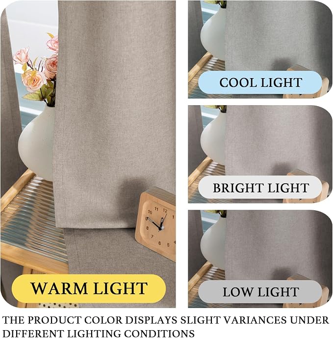 H.VERSAILTEX Room Darkening Farmhouse Curtains 96 inches Long 2 Panel Set - Image 3