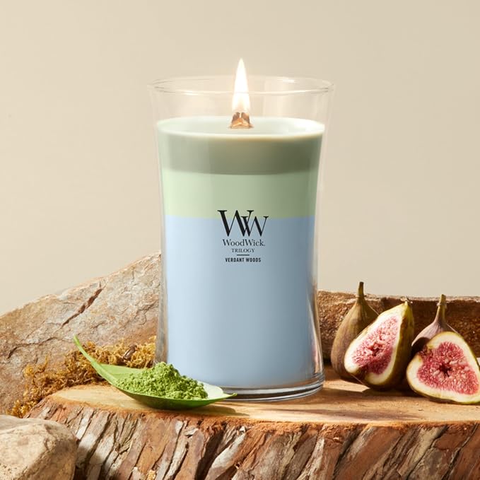 Woodwick Verdant Woods Large Hourglass Trilogy Candle - Image 2